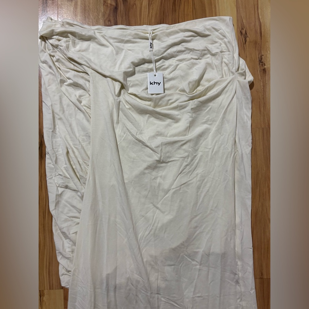 Khy Draped Maxi Skirt Women’s XL Ivory Cream New With Tags